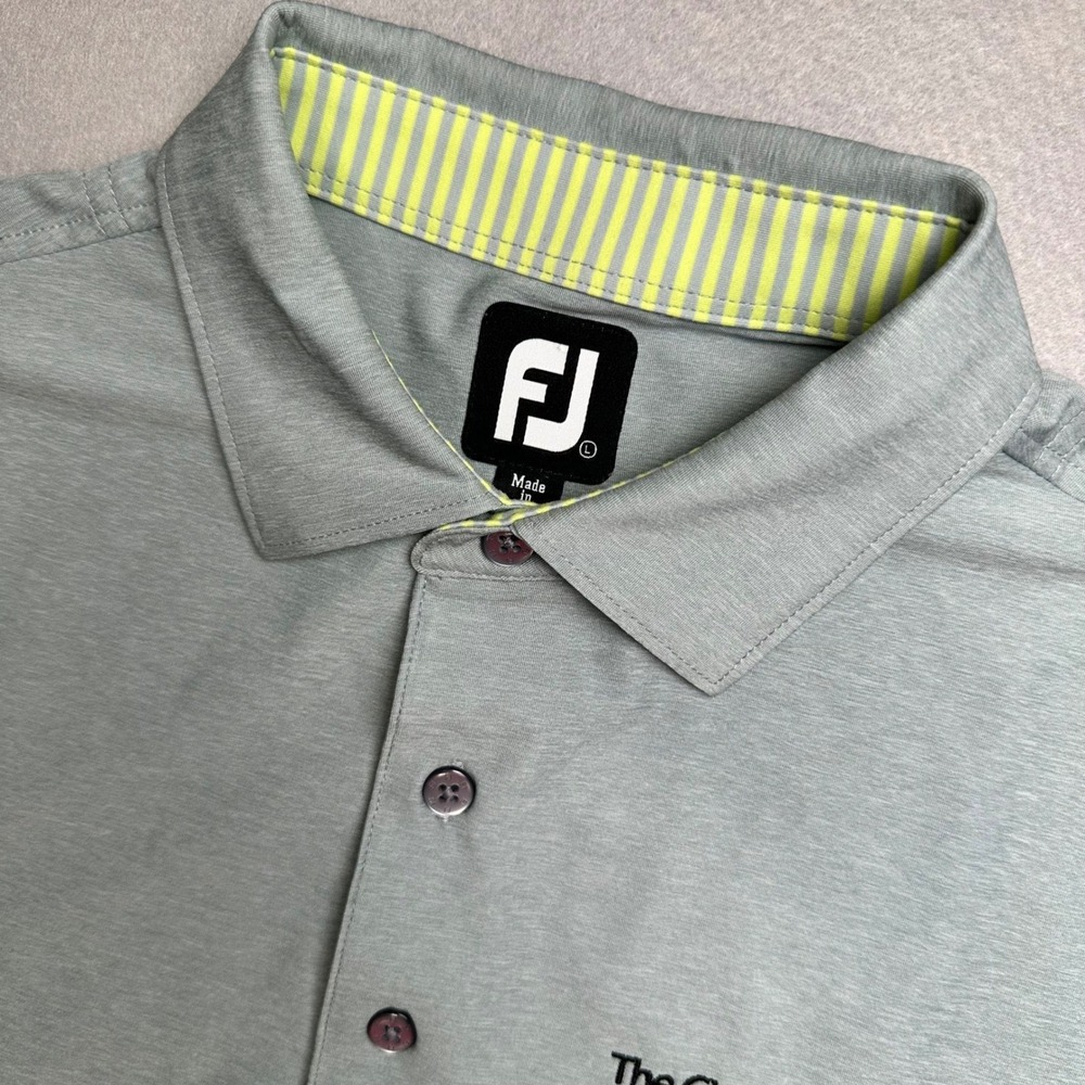 FootJoy Polo Shirt Mens Large Green Short Sleeve GVTC Foundation Golf Polo